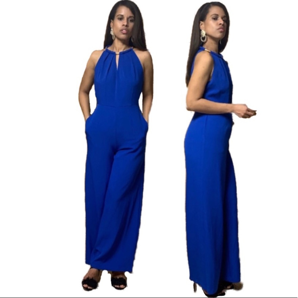 HP🛍🎉Donna Ricco, Cobalt Blue💙 Wide Leg Jumpsuit